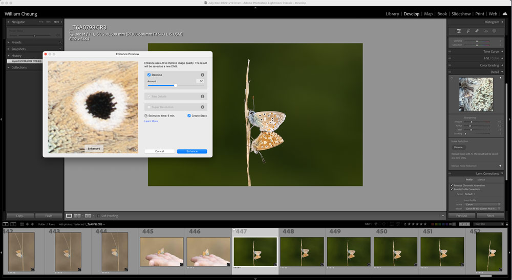 The Lightroom interface